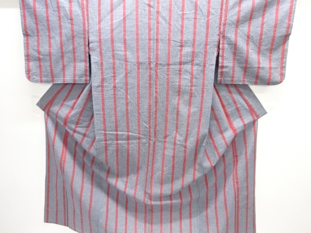 JAPANESE KIMONO / COTTON / AWA-SHIJIRA / WOVEN STRIPE / INTANGIBLE CULTURAL HERITAGE